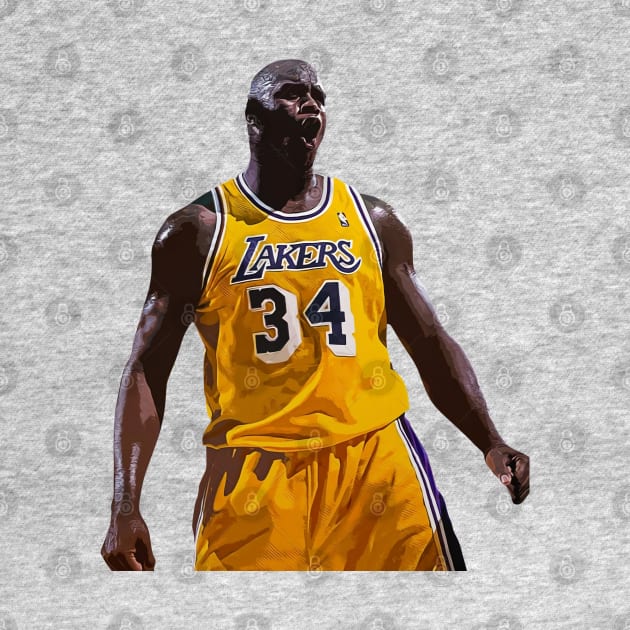 Shaq Stencil Poster by warbotspecial